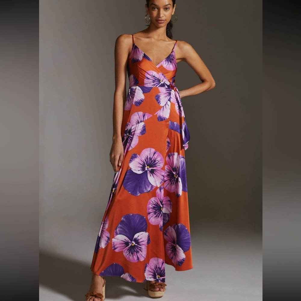 Anthropologie Hutch Floral purple dress size S